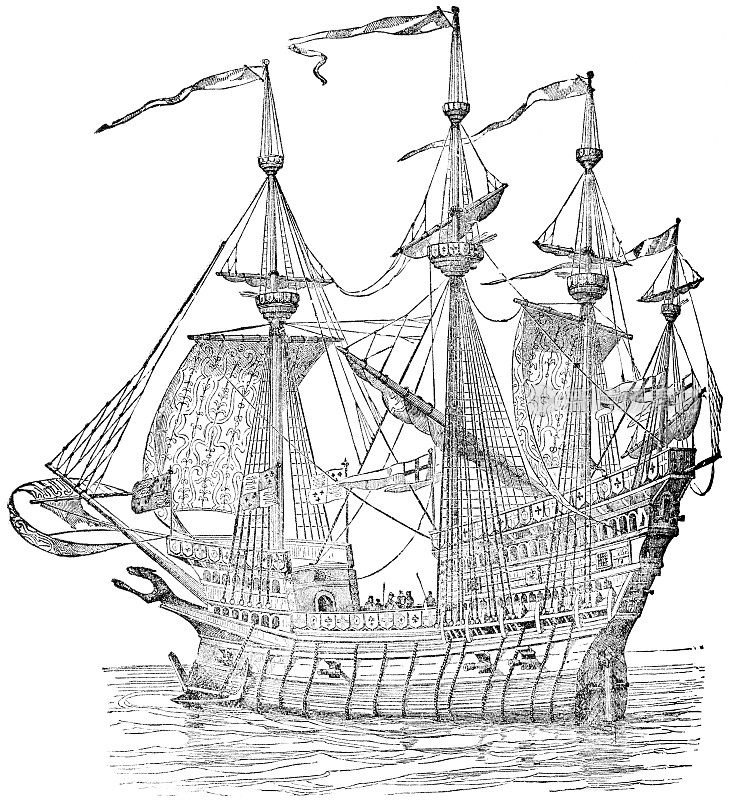 亨利格雷斯à上帝(伟大的哈里)，亨利八世海军舰队的旗舰- 16世纪